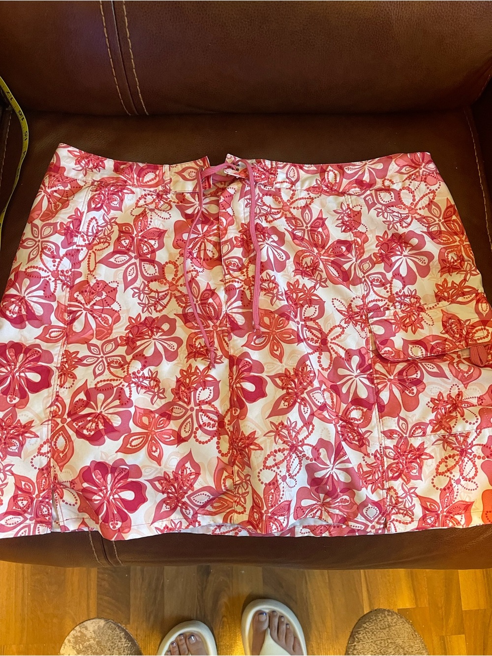Title Nine- Floral Pink Drawstring Women’s Skort size 14.